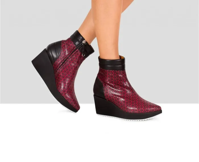 Audley Shoes Mid Heel Leather Booties Eva Black Women Sneakers