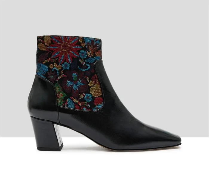 Audley Shoes Mid Heel Leather Booties Kenza Black Women Medium Heel