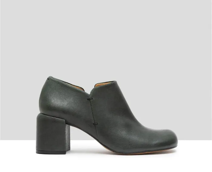 Audley Shoes Mid Heel Leather Shoe Gimena Green Women Medium Heel