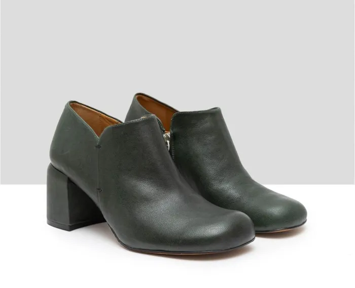 Audley Shoes Mid Heel Leather Shoe Gimena Green Women Medium Heel