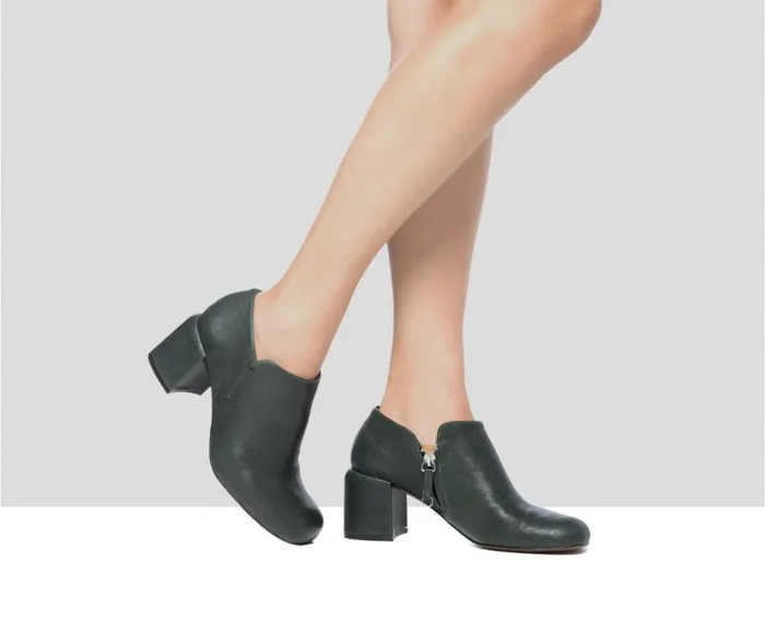 Audley Shoes Mid Heel Leather Shoe Gimena Green Women Medium Heel