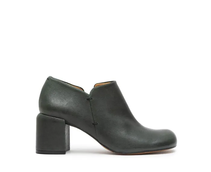 Audley Shoes Mid Heel Leather Shoe Gimena Green Women Medium Heel