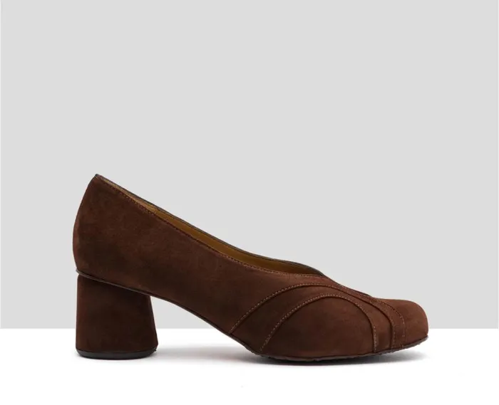 Audley Shoes Mid Heel Leather Shoe Irsia Brown Women Medium Heel