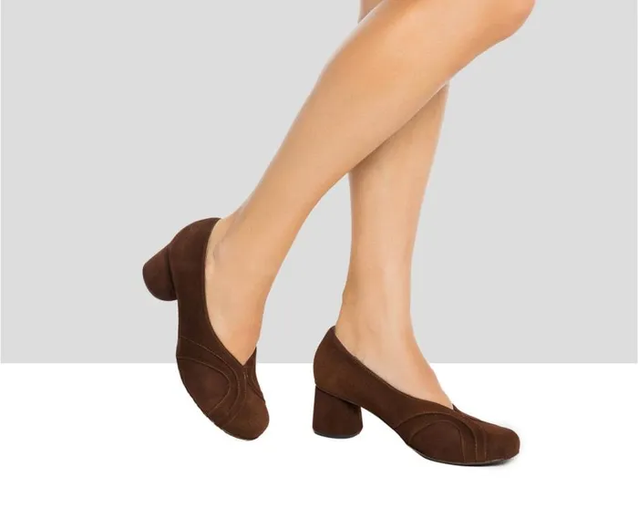 Audley Shoes Mid Heel Leather Shoe Irsia Brown Women Medium Heel
