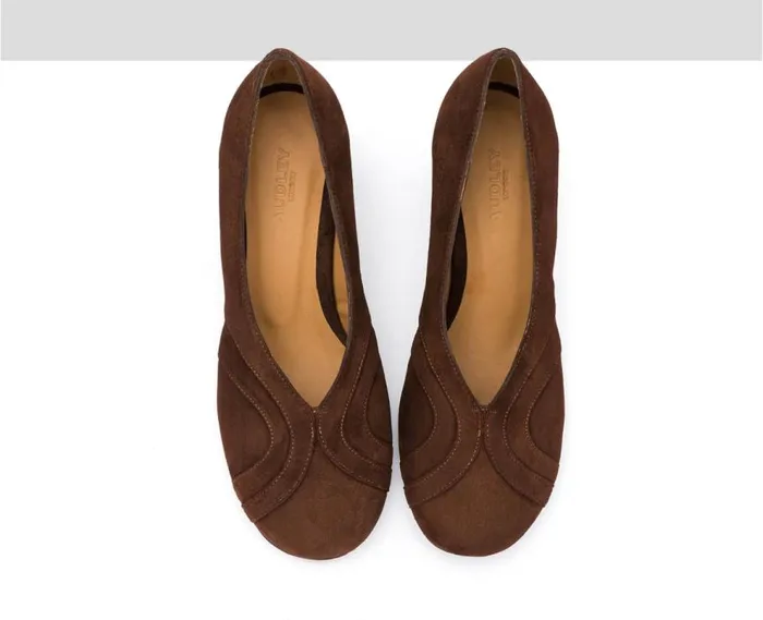 Audley Shoes Mid Heel Leather Shoe Irsia Brown Women Medium Heel