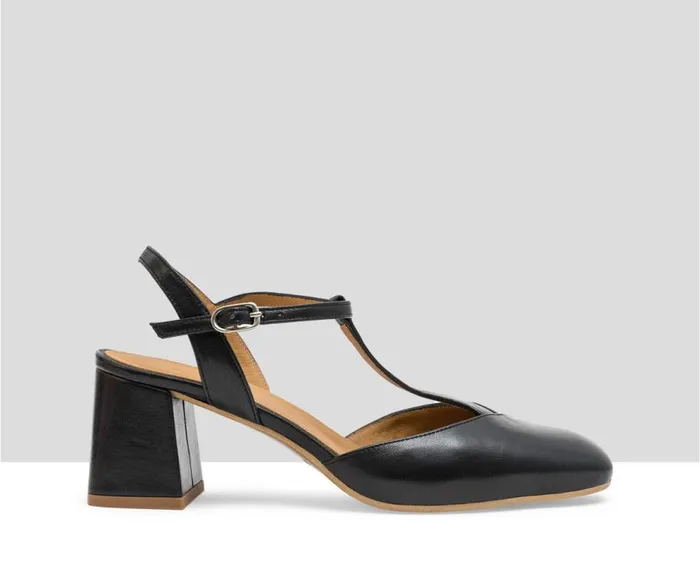 Audley Shoes Mid Heel Leather Shoe Juliet Black Women Medium Heel