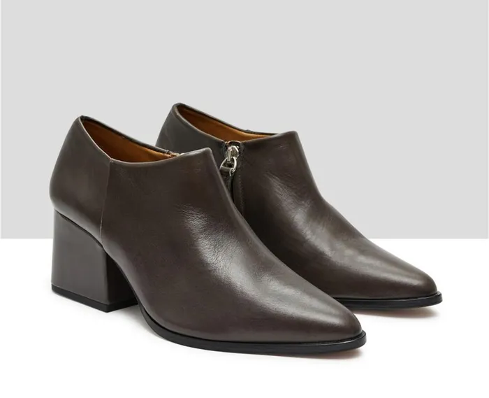 Audley Shoes Mid Heel Leather Shoe Katja Brown Women Medium Heel