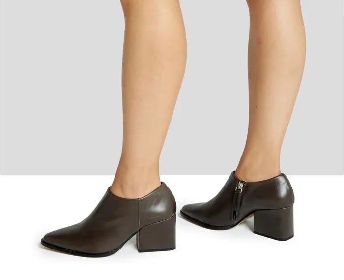 Audley Shoes Mid Heel Leather Shoe Katja Brown Women Medium Heel