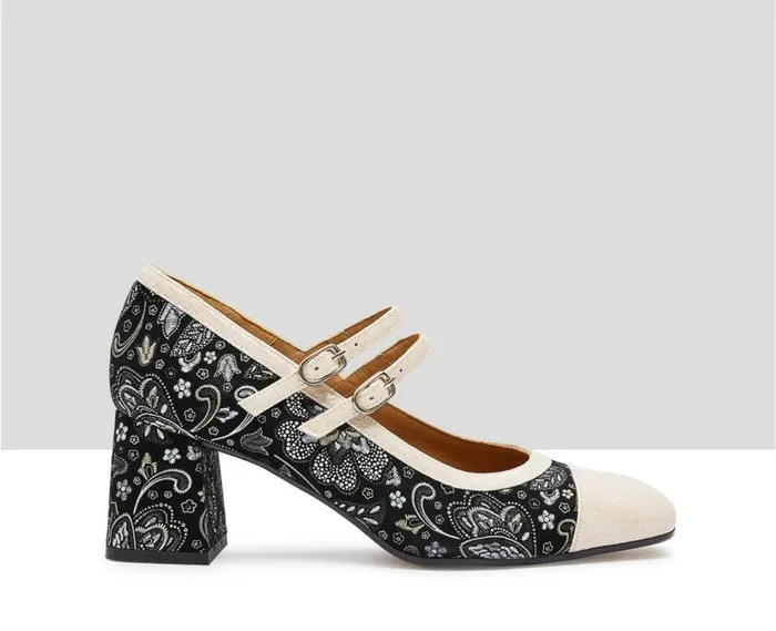 Audley Shoes Mid Heel Leather Shoe Krisbel Beige Women Medium Heel