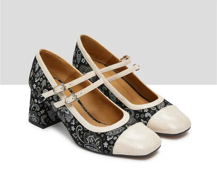 Audley Shoes Mid Heel Leather Shoe Krisbel Beige Women Medium Heel