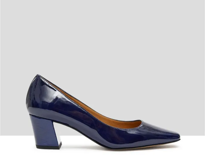 Audley Shoes Mid Heel Leather Shoe Kristal Blue Women Medium Heel