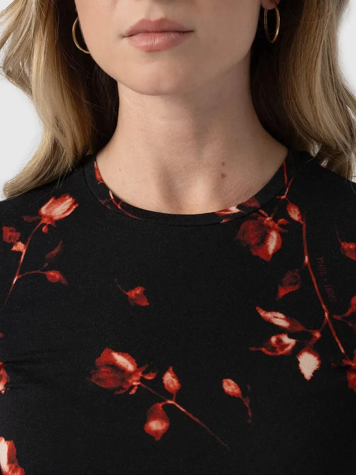 Austen Crew Neck Long Sleeve Tee 8211 Dark Roses Dark Roses Women Saint And Sofia TShirts and Tanks