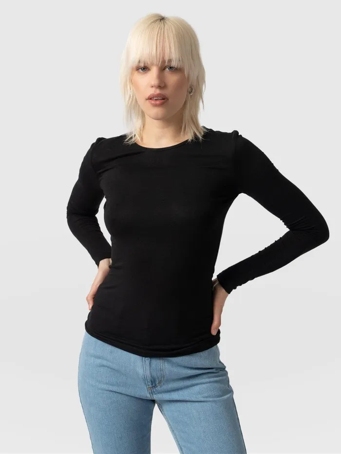 Austen Crew Neck Tee 8211 Black Black Women Saint And Sofia TShirts and Tanks Austen Crew Neck Tee 8211 Black Black Women Saint And Sofia TShirts and Tanks