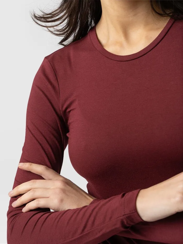 Austen Crew Neck Tee 8211 Burgundy Burgundy Women Saint And Sofia TShirts and Tanks