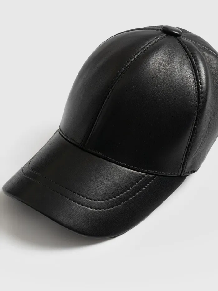 Avalon Leather Baseball Cap 8211 Black Black Women Saint And Sofia Scarves and Hats