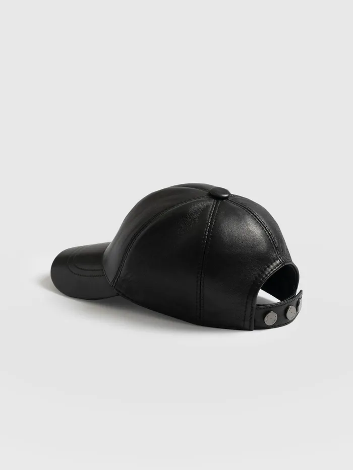 Avalon Leather Baseball Cap 8211 Black Black Women Saint And Sofia Scarves and Hats