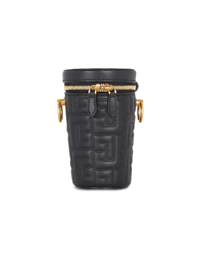 Balmain 1945 Quilted Leather Minaudiegravere Bag Black WomenMen Small Leather Goods Balmain 1945 Quilted Leather Minaudiegravere Bag Black WomenMen Small Leather Goods