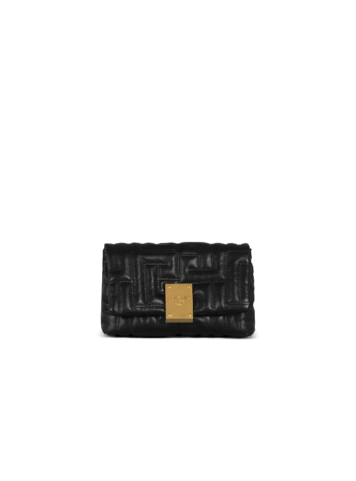Balmain 1945 Soft Quilted Leather Mini Bag Black Women Crossbody Bags