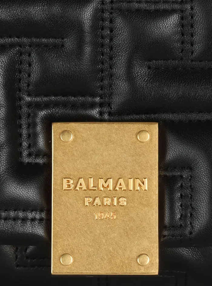 Balmain 1945 Soft Quilted Leather Mini Bag Black Women Crossbody Bags