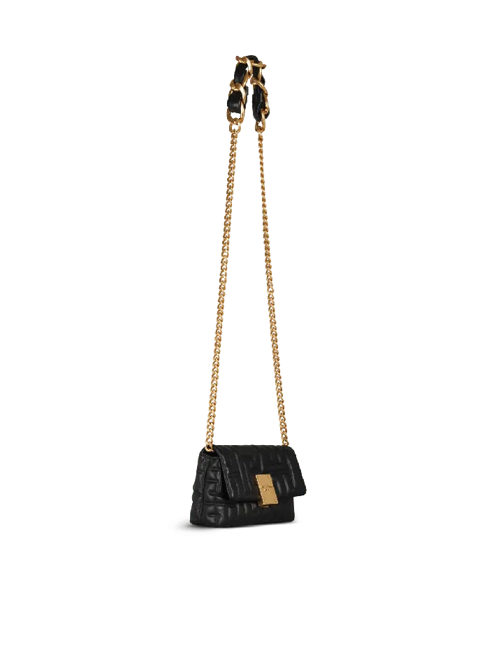 Balmain 1945 Soft Quilted Leather Mini Bag Black Women Crossbody Bags