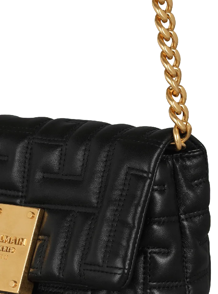 Balmain 1945 Soft Quilted Leather Mini Bag Black Women Crossbody Bags