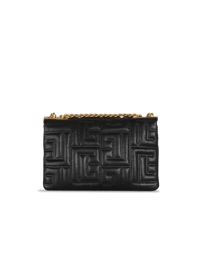 Balmain 1945 Soft Small Bag In Quilted Leather Black Women Crossbody Bags