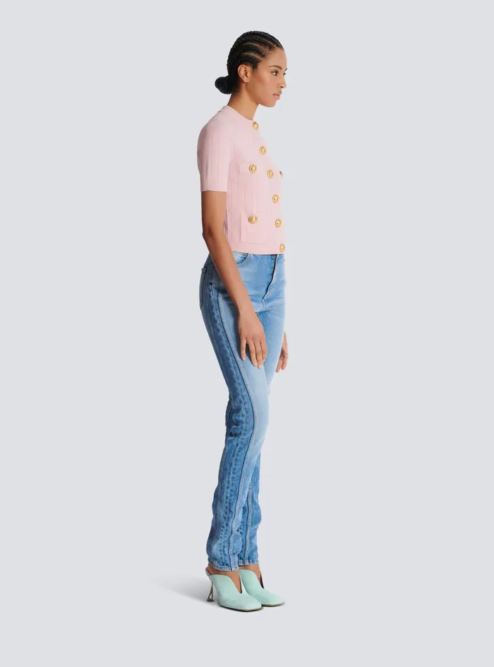 Balmain 4pocket Knitted Cardigan Pink Women Knitwear
