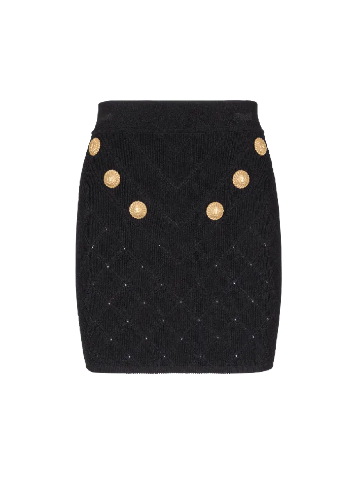 Balmain 6button Knit Skirt Black Women Knitwear