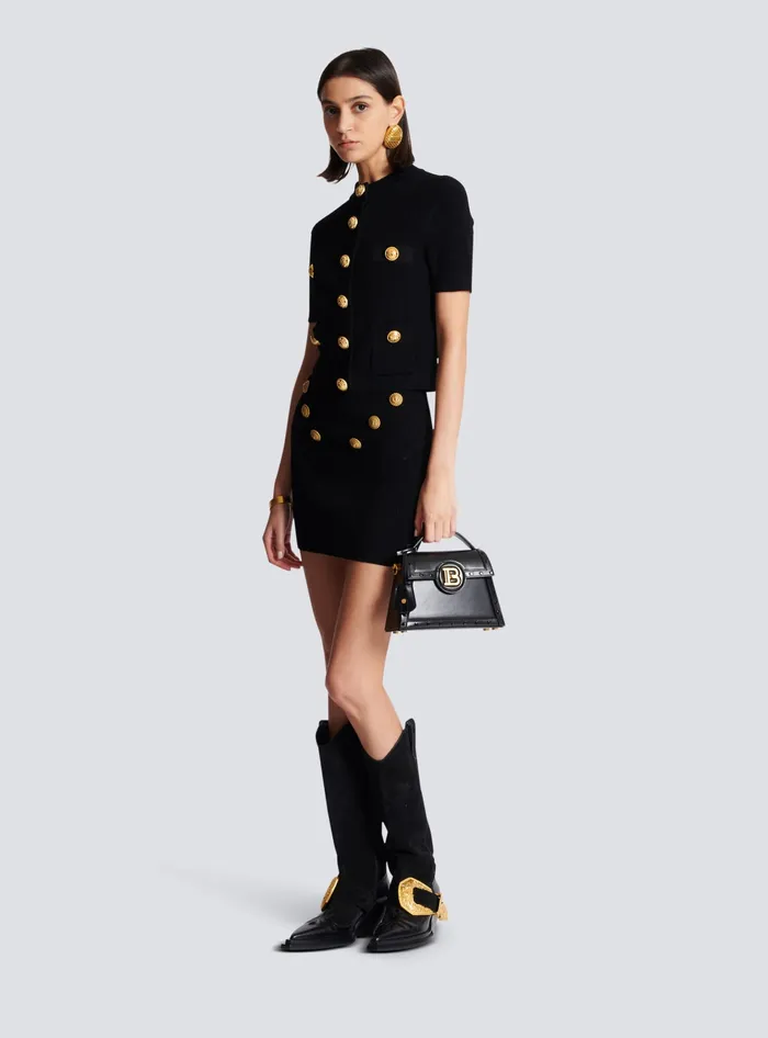Balmain 6button Knit Skirt Black Women Knitwear