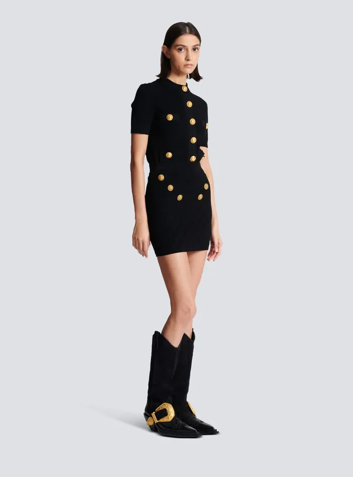 Balmain 6button Knit Skirt Black Women Knitwear