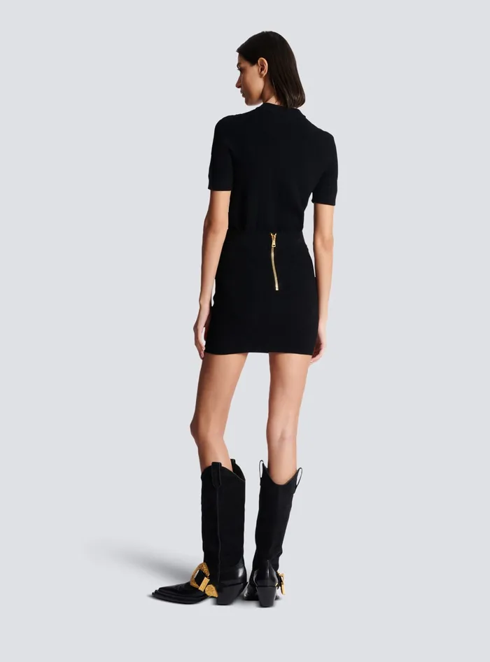 Balmain 6button Knit Skirt Black Women Knitwear