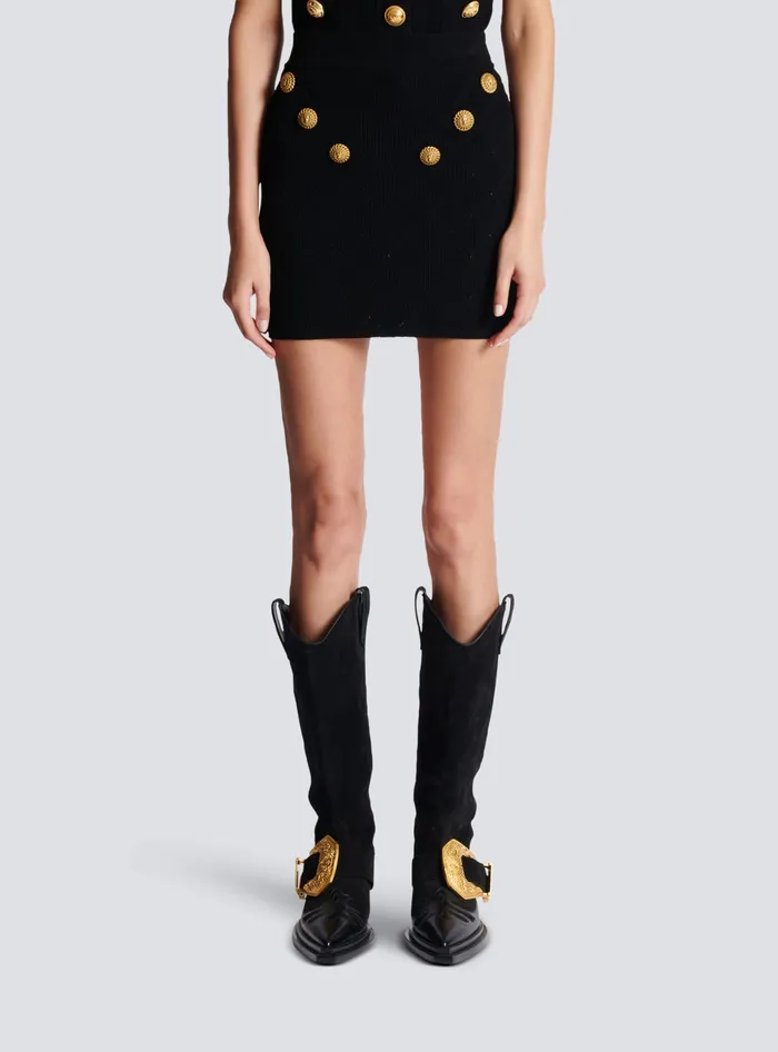 Balmain 6button Knit Skirt Black Women Knitwear