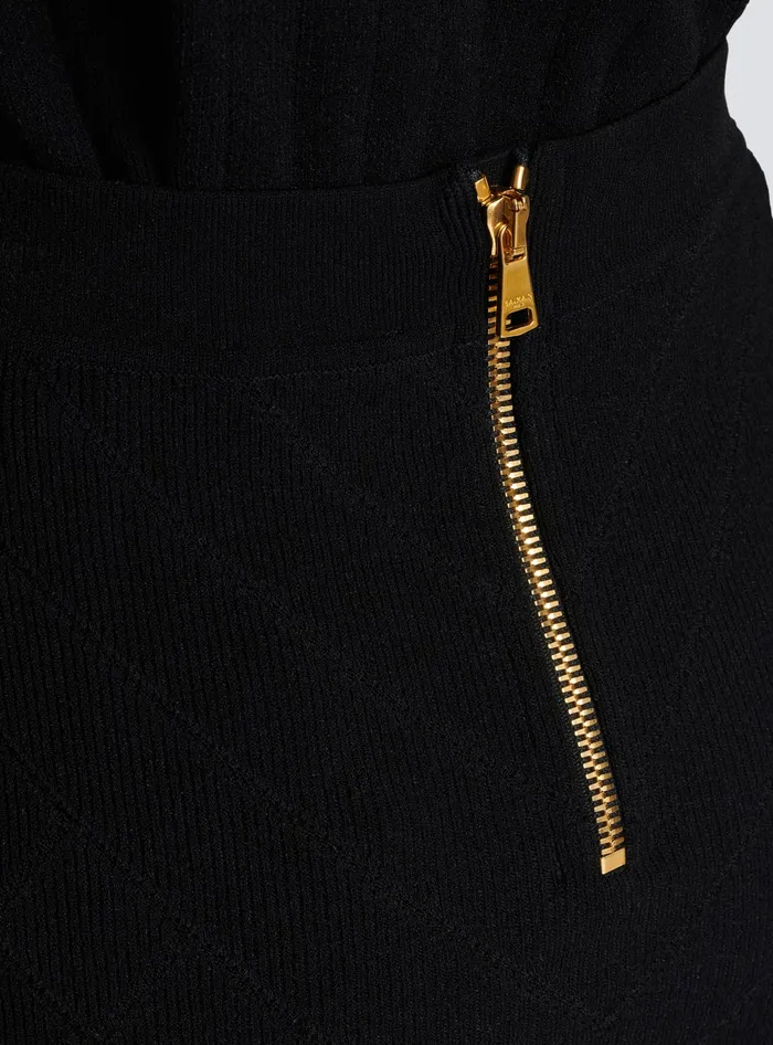 Balmain 6button Knit Skirt Black Women Knitwear