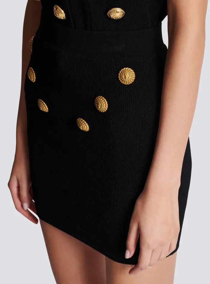 Balmain 6button Knit Skirt Black Women Knitwear