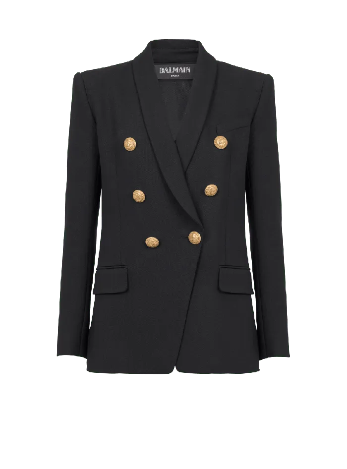 Balmain 6button Wool Jacket Black Women Jackets And Blazers