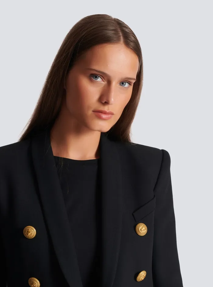 Balmain 6button Wool Jacket Black Women Jackets And Blazers