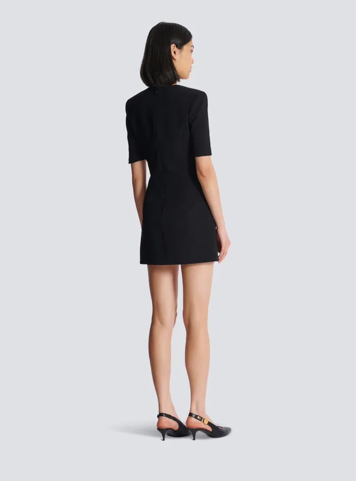 Balmain 8button Crepe Dress Black Women Dresses