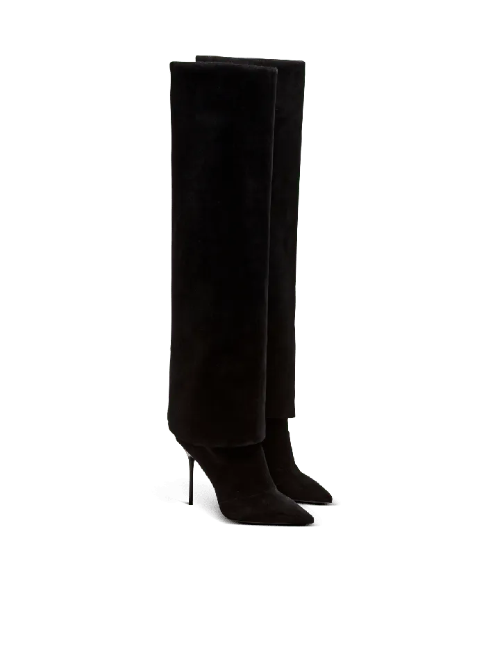 Balmain Ariel Suede Boots Black Women Boots