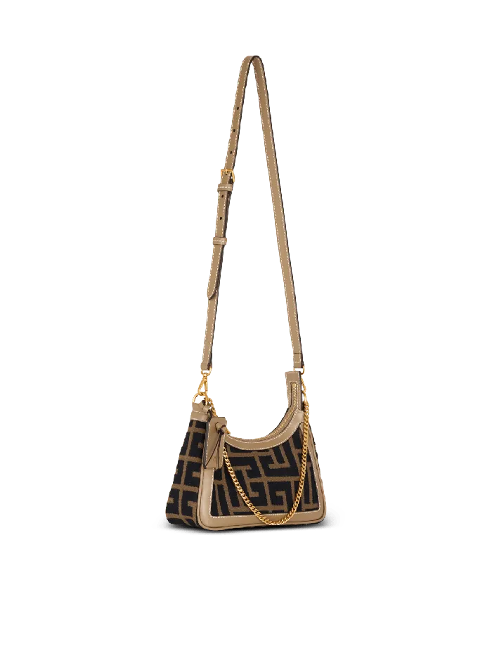 Balmain BArmy Shoulder Bag In PB Labyrinth Jacquard Black Women Crossbody Bags