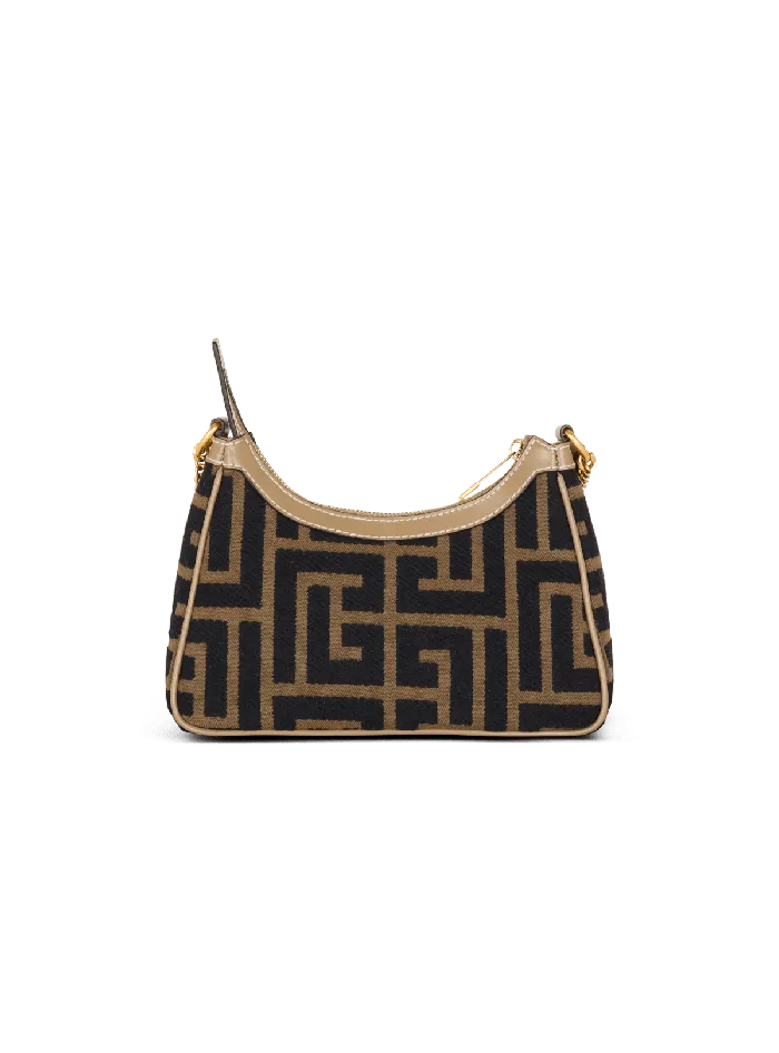 Balmain BArmy Shoulder Bag In PB Labyrinth Jacquard Black Women Crossbody Bags