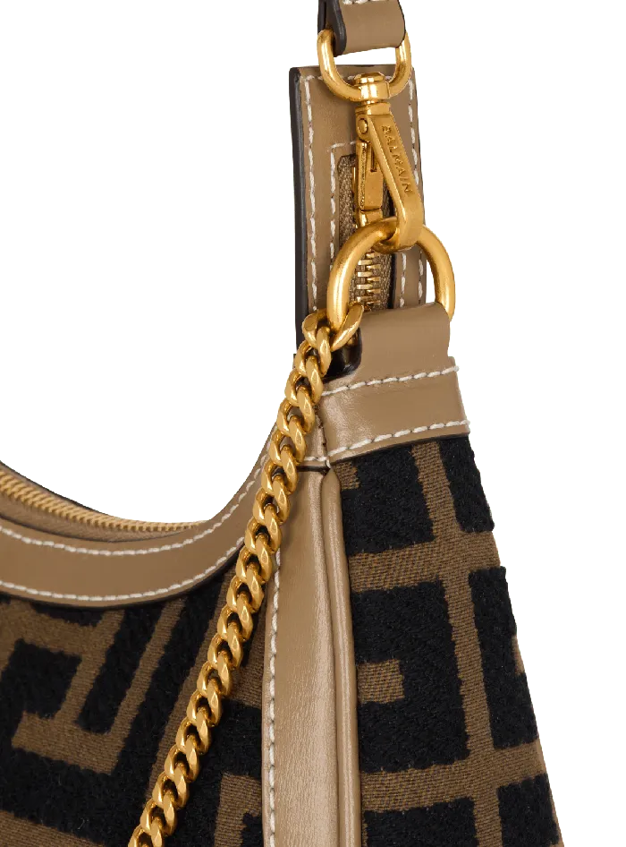 Balmain BArmy Shoulder Bag In PB Labyrinth Jacquard Black Women Crossbody Bags