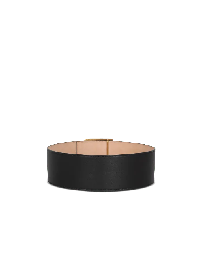 Balmain BBelt In Leather Black Women Belts