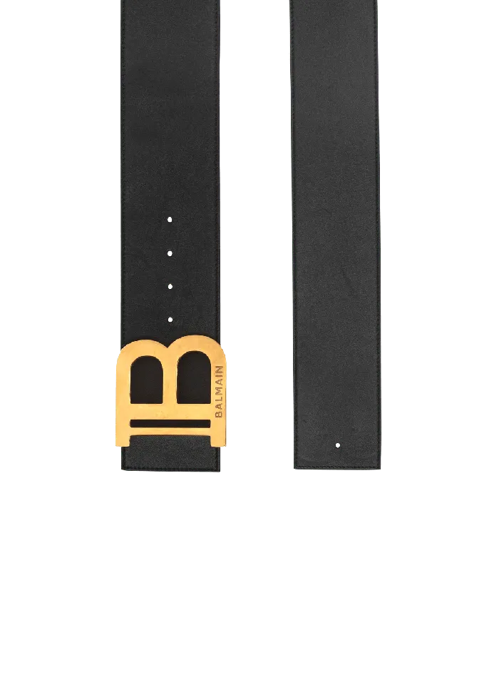Balmain BBelt In Leather Black Women Belts
