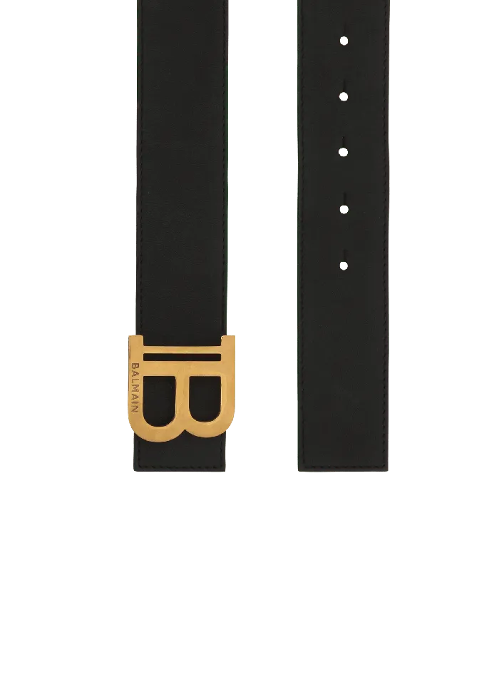 Balmain BBelt In Leather Black Women Belts
