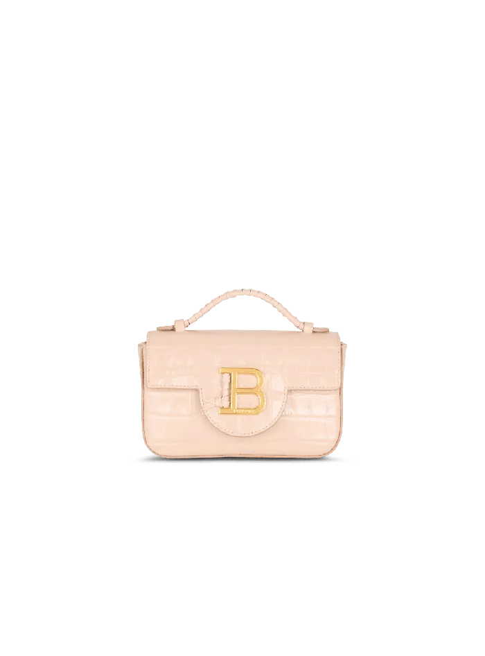 Balmain BBuzz 17 Mini Bag In Crocodileembossed Calfskin Beige Women Crossbody Bags Balmain BBuzz 17 Mini Bag In Crocodileembossed Calfskin Beige Women Crossbody Bags