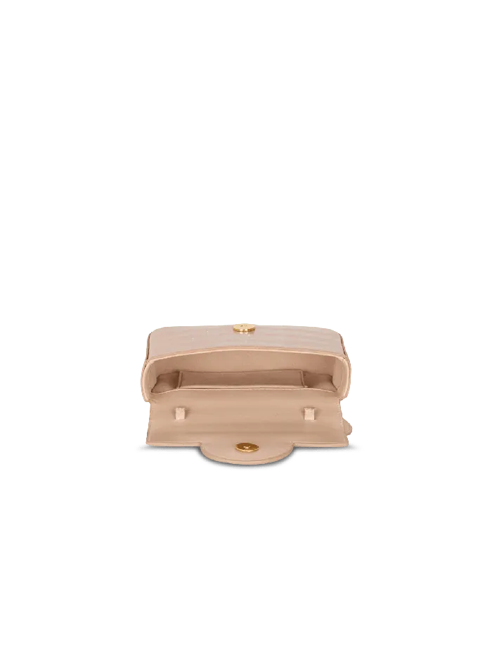 Balmain BBuzz 17 Mini Bag In Crocodileembossed Calfskin Beige Women Crossbody Bags