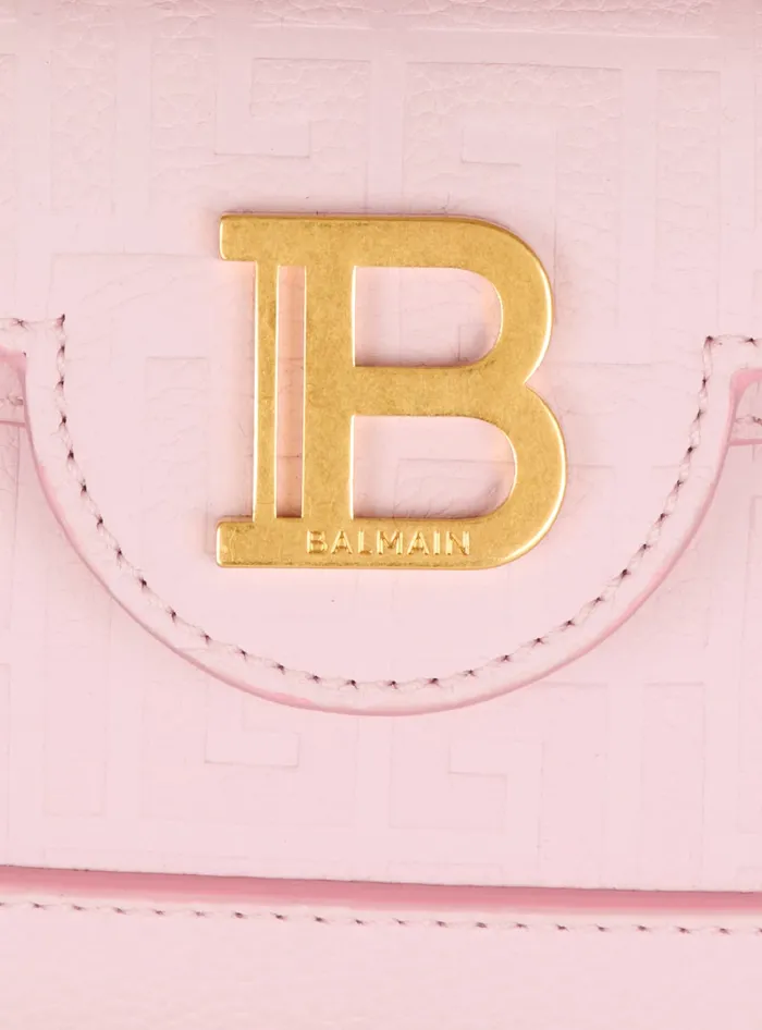 Balmain BBuzz 19 Bag In Grained PB Labyrinth Leather Pink Women Handbags