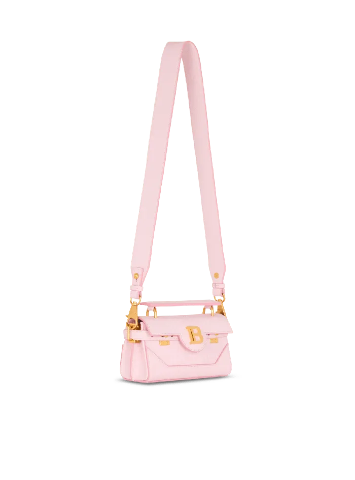 Balmain BBuzz 19 Bag In Grained PB Labyrinth Leather Pink Women Handbags