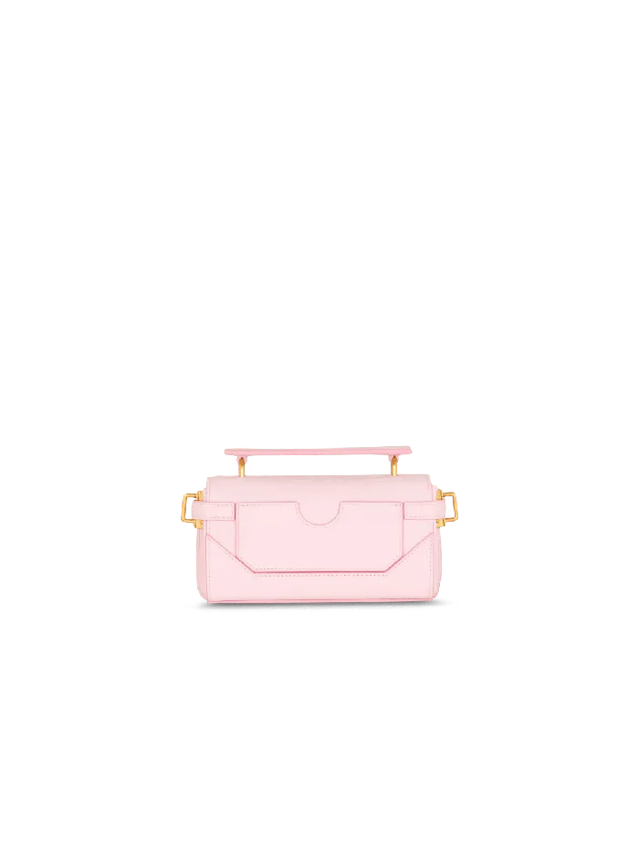 Balmain BBuzz 19 Bag In Grained PB Labyrinth Leather Pink Women Handbags