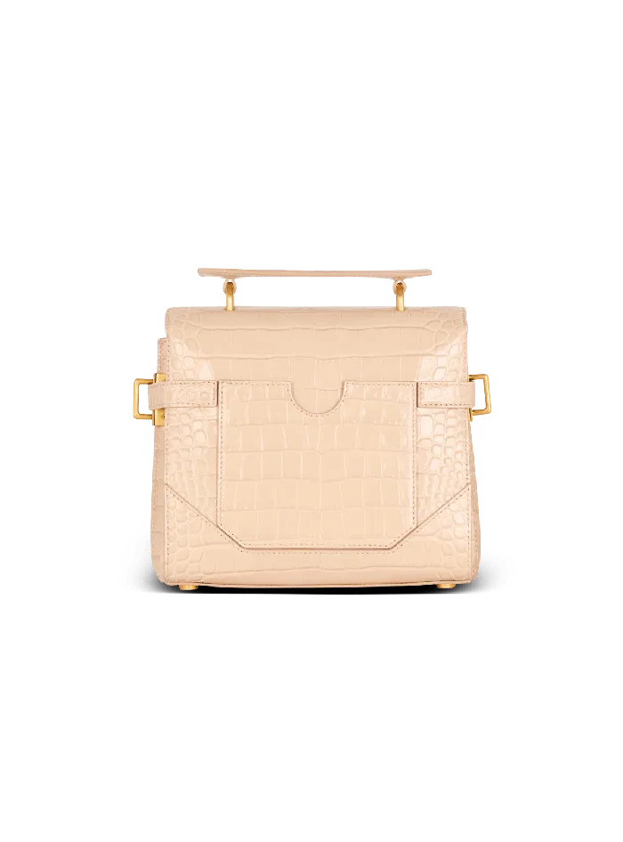 Balmain BBuzz 23 Bag In Crocodileembossed Calfskin Beige Women Handbags
